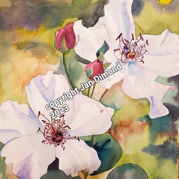 Watercolor Painting, Signed Original Art, One-of-a-Kind  - Not a Print  Large - Picture 4 of 4